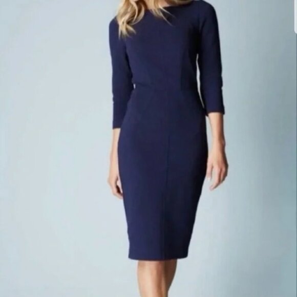Boden Aurelia Ottoman Dress, Navy Blue, Size 12L, Minimal, Wear to work, Capsule - Picture 5 of 5